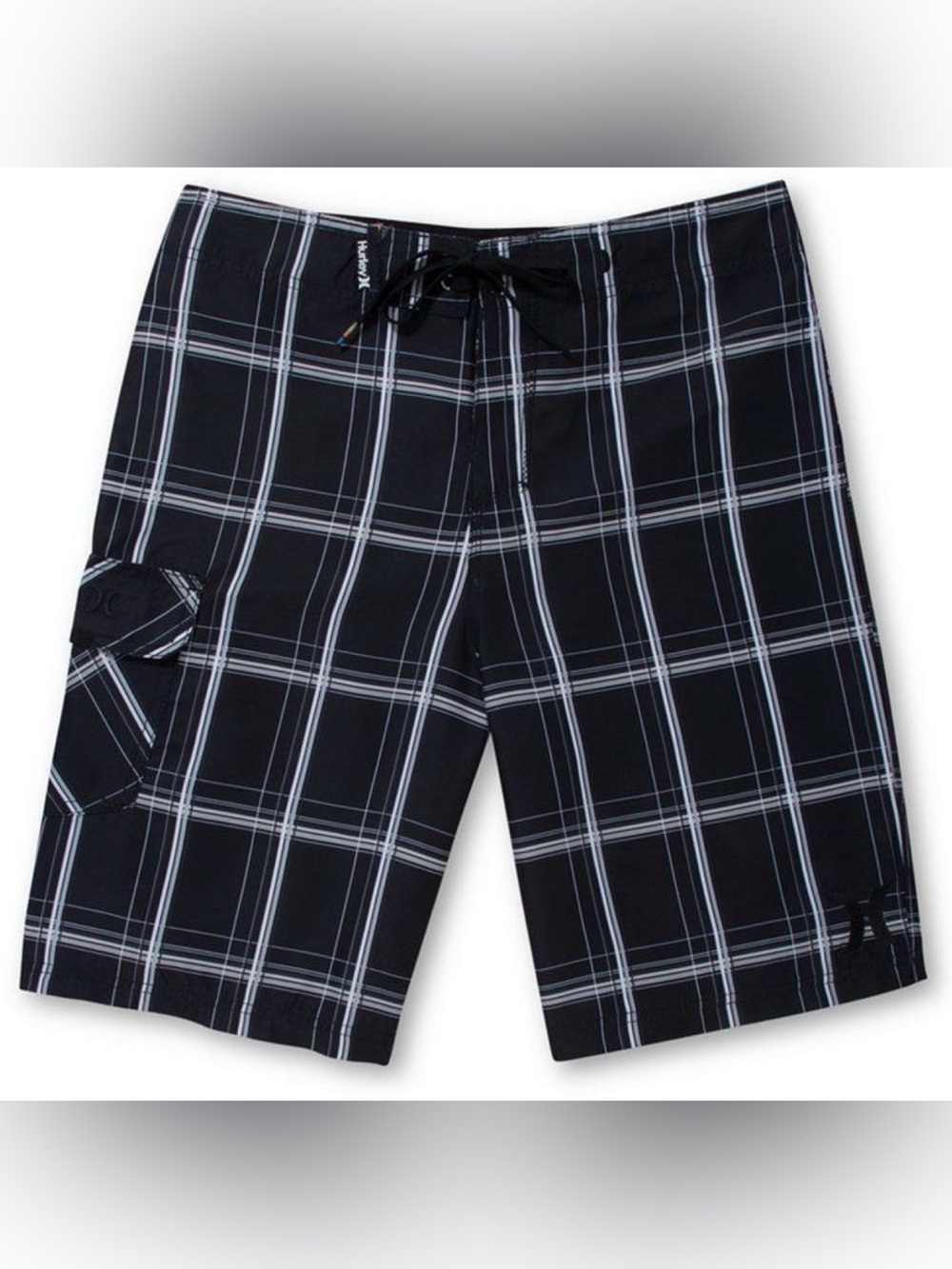 NWT Hurley Puerto Rico 22” Boardshorts Black Plaid Men’s 34 Surf Swim